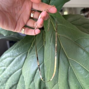 Mejuri 14k herringbone Solid Gold Necklace